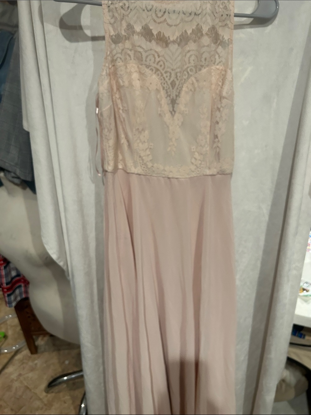 Lulu's Lace Bodice Maxi Dress in Blush Pink